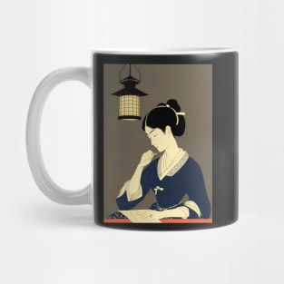 Ukiyo-e Japanese Art - Woman by a Lantern Mug